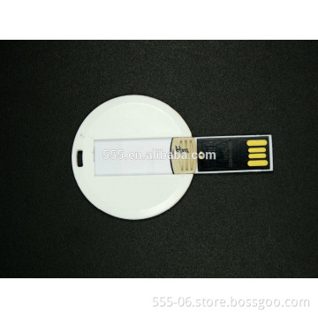 Hot sale Plastic card usb flash drive, Round card shaped USB drive with full color logo printing for promotion 32GB